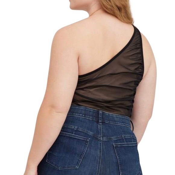 Torrid New Mesh One Shoulder Contrast Lining Top Black Plus 4 26 4X - Picture 9 of 10
